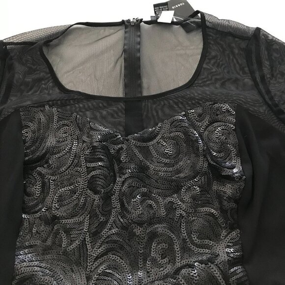 NWT - Torrid Short Sleeves Mesh Blouse with Sequin in the Front - Picture 12 of 15